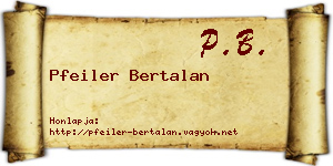 Pfeiler Bertalan névjegykártya
